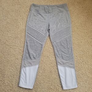 Avia Gray Mesh Accent Workout Pants Leggings L 12-14